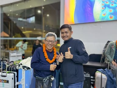 Welcoming guest at Airport.