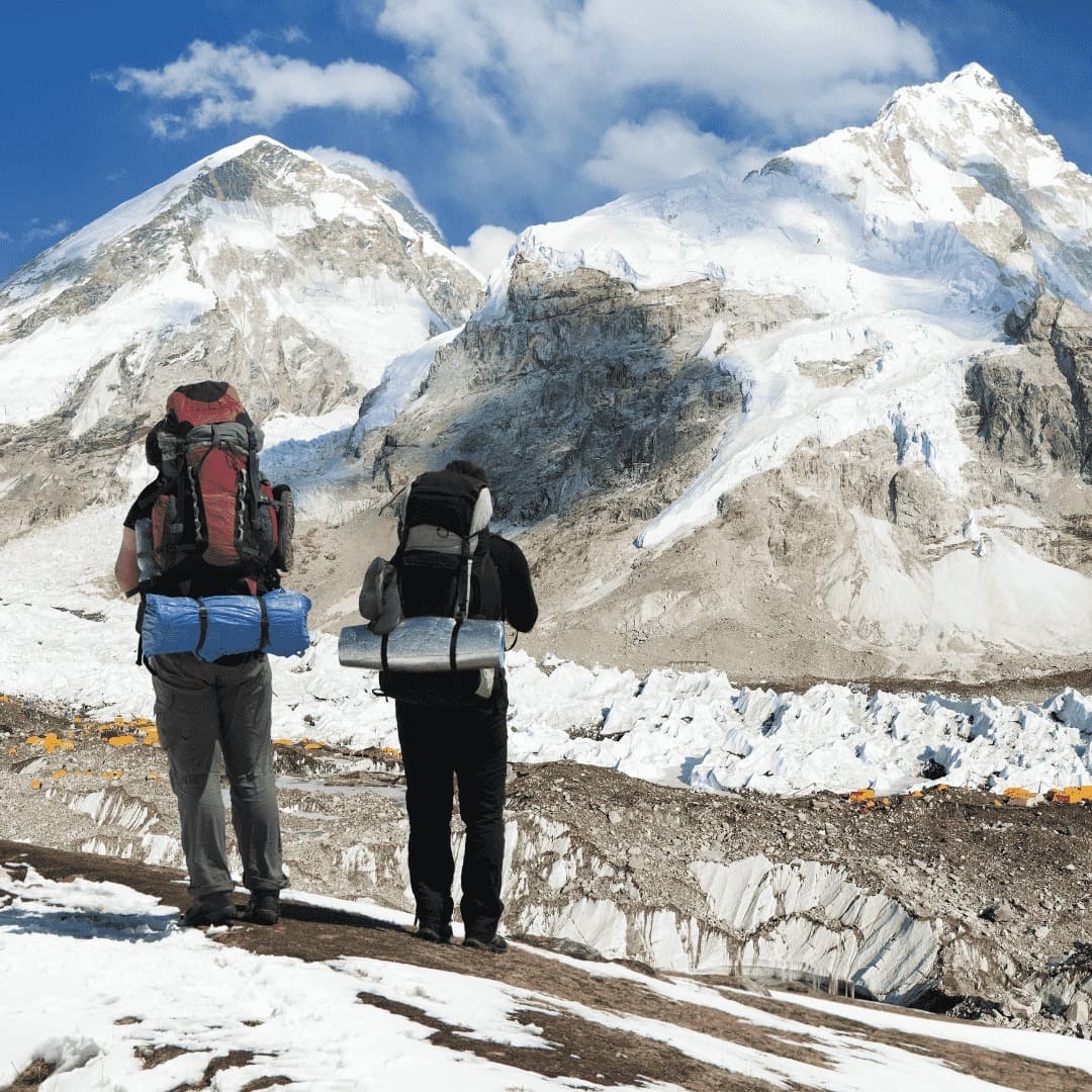 Khumbu Glacier, EBC, Khumbu Ice-Fall on scenery.