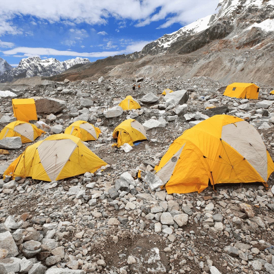 Everest summiter stay in tents for acclimitization in EBC.